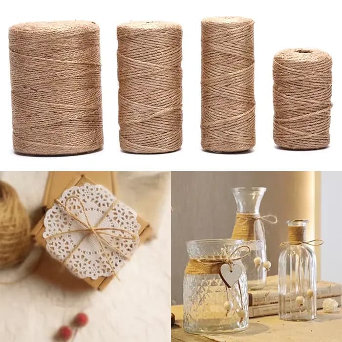 Cordons en lin et chanvre faits à la main, 50m/80m/100m, corde pour attacher la ficelle en toile de jute, bricolage, décoration artisanale, Cuerda Yute Corde Chanvre