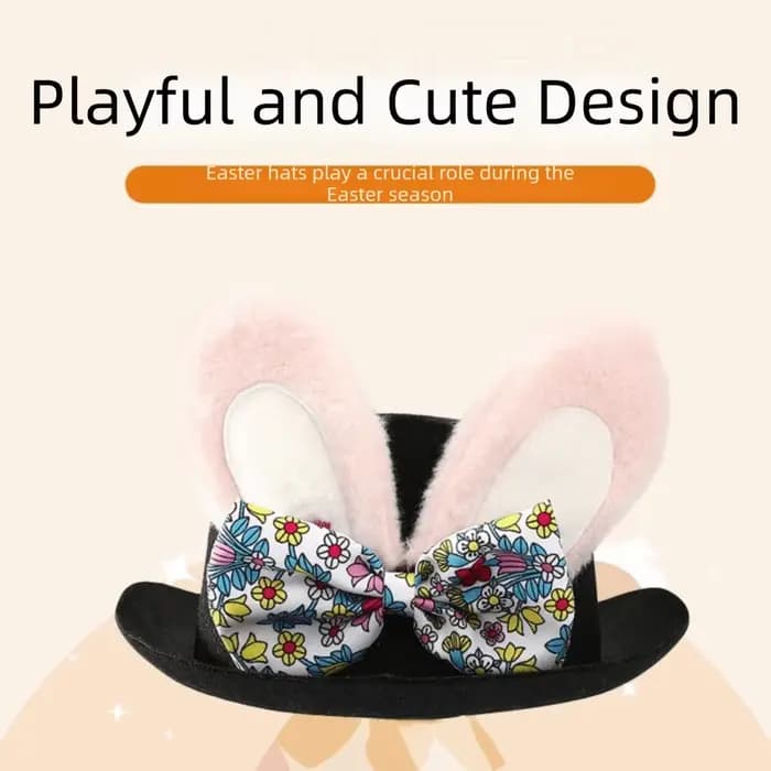 Accessoire Chapeau de Pâques noir pour déguisement, jeu de rôle, accessoire photo, cosplay, spectacle sur scène, accessoire photo pour chapeau haut de forme