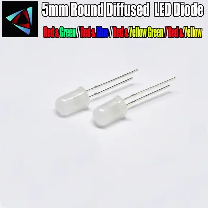 40 pièces LED 5MM rond diffusé rouge et vert/rouge et vert/rouge et jaune vert/rouge et jaune deux couleurs bicolore LED Diode