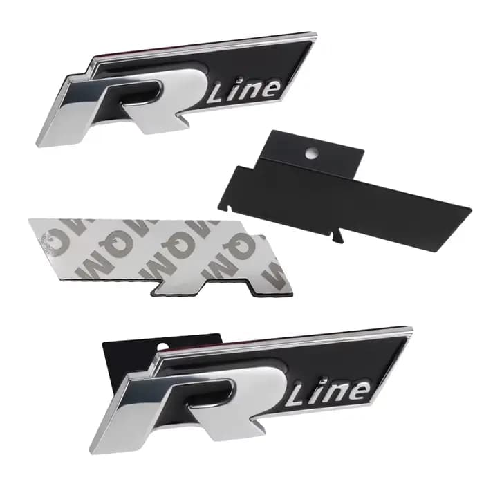 Emblème de calandre avant de voiture, autocollant métallique, badge de décoration de coffre pour Volkswagen VW R RLine Touareg MK4 Passat Caddy GTI Polo 4Motion
