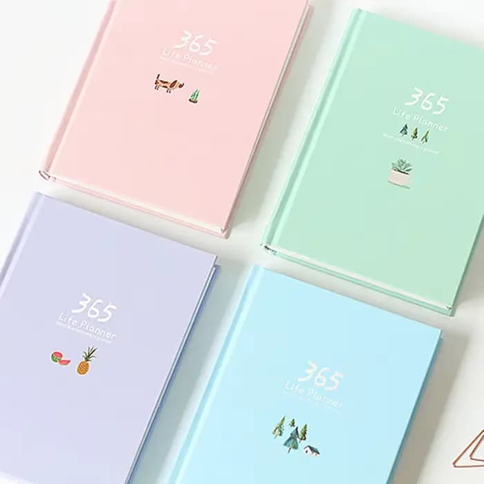 365 planificateur cahier coloré Page intérieure Illustration Plan annuel quotidien Journal livre enregistrement vie Agenda Journal bloc-notes