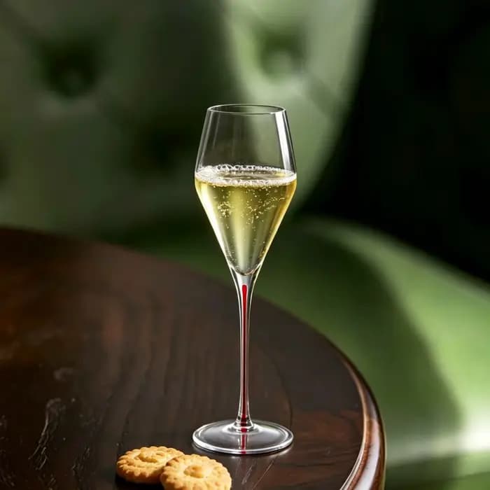 CRISON PREMIUM Verre de cristal haut de gamme Verre à vin à champagne à tige rouge avec pied haut pour cocktails - Série Premium