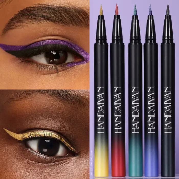 Stylo Eyeliner liquide métallique or violet