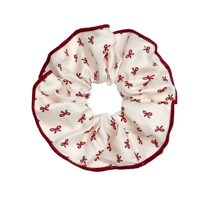 Série rouge à pois motif à carreaux nœud à volants bandeau de cheveux haute Onytail élastique bandeau de cheveux doux et mignon accessoire de cheveux