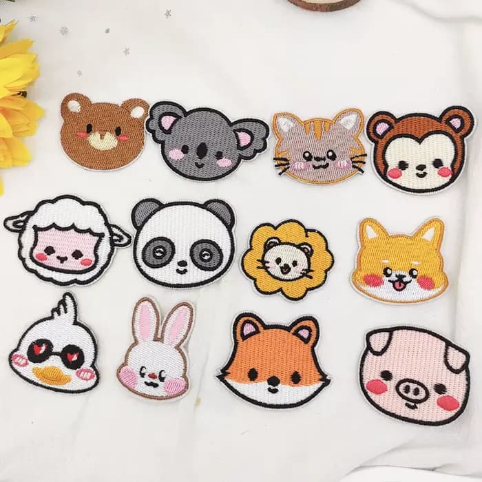Animaux mignons enracinés Lapins Chiens, plus foncés que des patchs de broderie auto-adhésifs, vêtements décoratifs, sacs, chaussures, chapeaux, étudiant, papeterie