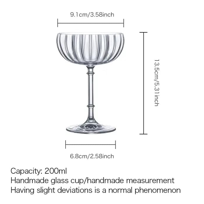 Verre à cocktail à pieds hauts rayé Inmeet, verre à champagne, tasse en verre à vin rouge, tasse de dégustation domestique de haute qualité