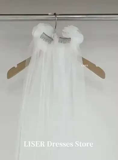 Voile Liser pour robes de mariée, séance Photo, Tulle en soie, personnalisé, deux pièces, voile doux