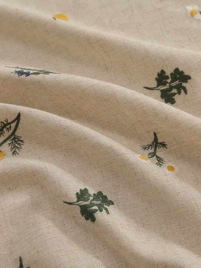 Nappe en lin avec oreille de blé brodée, pour cuisine, salon, Table à manger, décor de Table de rassemblement festif