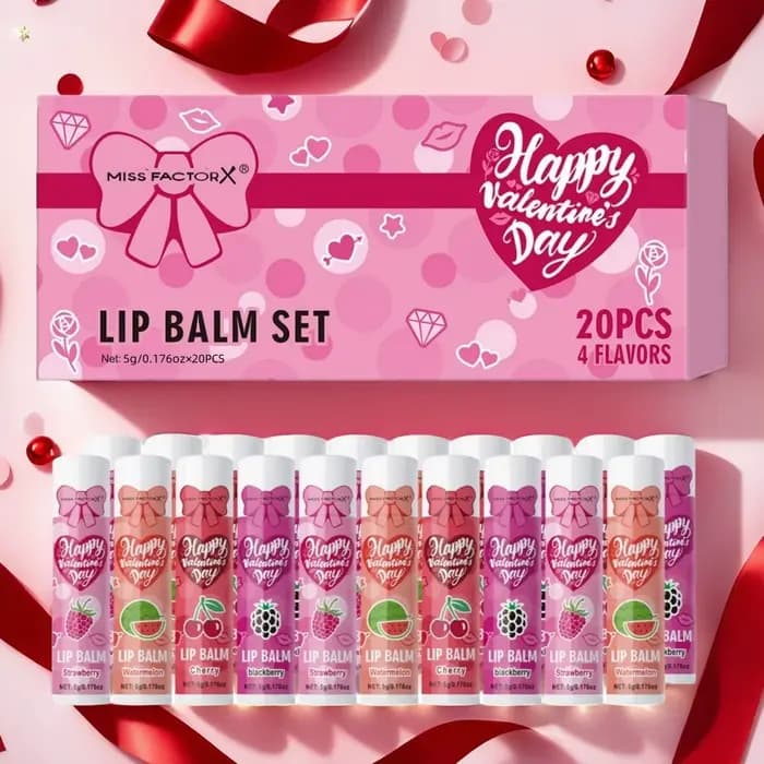 20 pièces/boîte coffret cadeau de luxe ensemble de baume à lèvres hydratant et brillant
