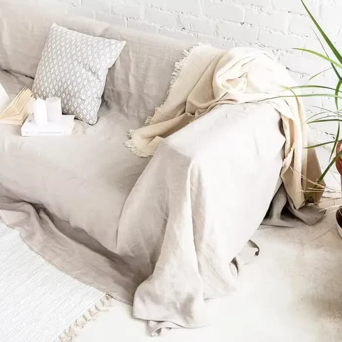 Housse de canapé 100% lin, housse de canapé de qualité supérieure, housse de chaise de canapé douce pour salon chambre à coucher, Textile de maison LOVESEAT