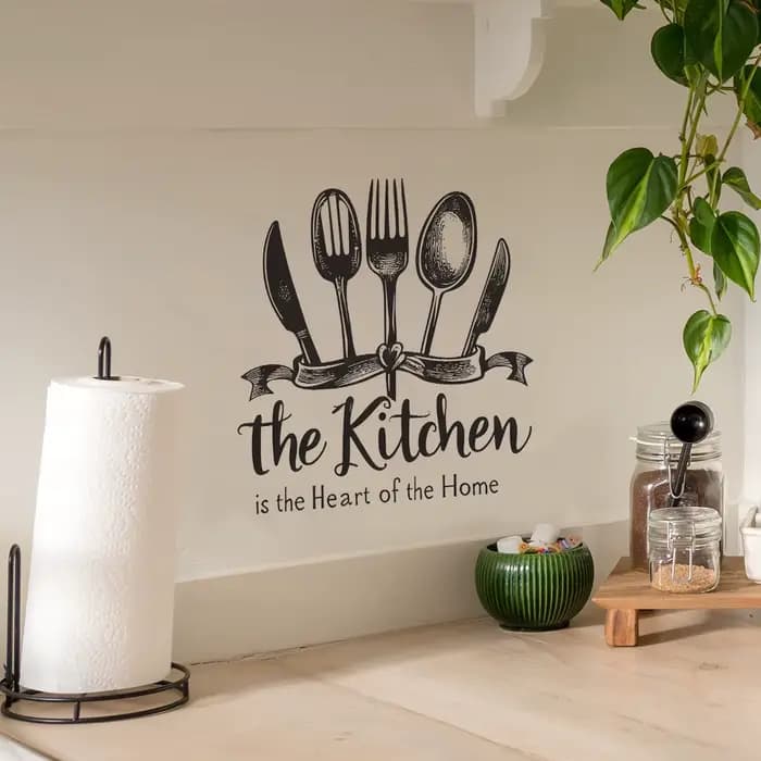Autocollant de décoration murale de cuisine, citations de cuisine, sparadrap muraux de cuisine, Art floral, autocollants muraux amovibles en vinyle pour bricolage