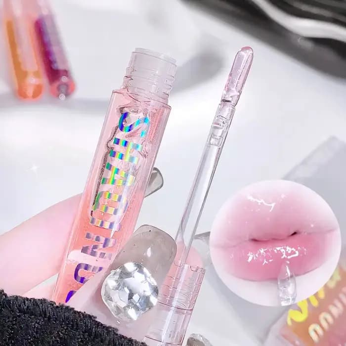 Gelée de miroir brillant à l'eau avec perles fines