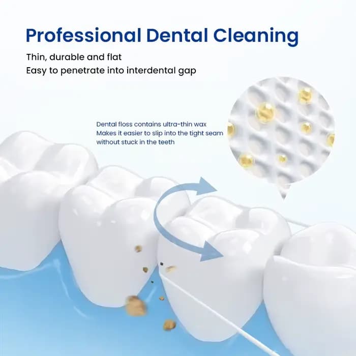 Fil de menthe essentiel Oral B 50M, fil de nettoyage dentaire professionnel, revêtement de cire Portable, élimination de la Plaque dentaire, nettoyage en profondeur