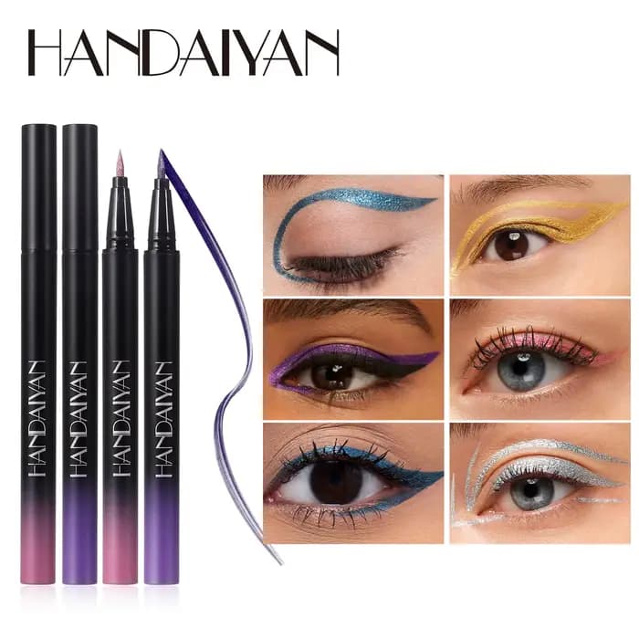 Stylo Eyeliner liquide métallique or violet