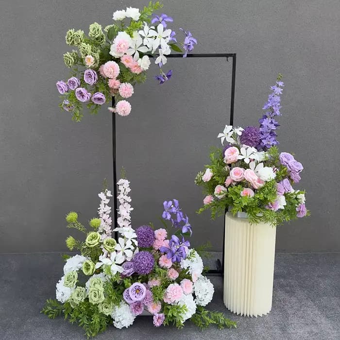 Décoration florale ronde en soie pour mariage, allée de cérémonie, fête de fiançailles, Noël, jardin