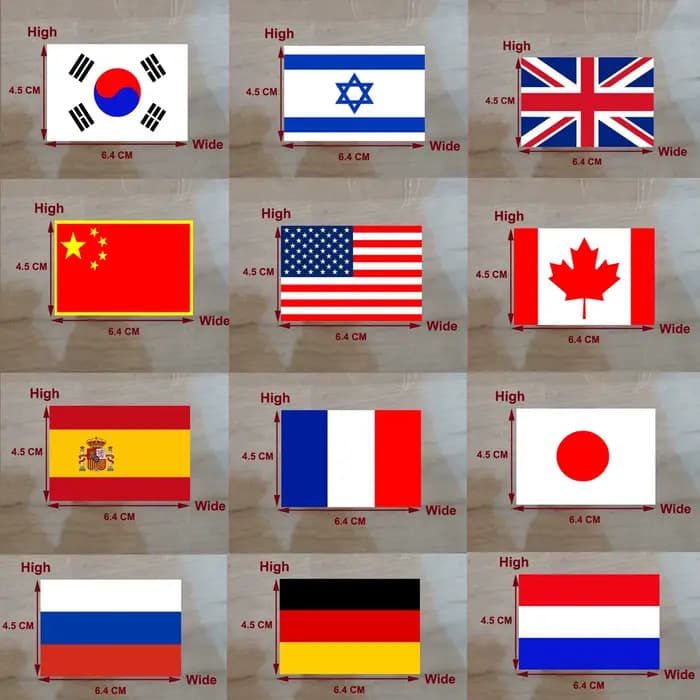 Patchs d'autocollants d'impression par transfert de chaleur personnalisés, sensation nationale des pays, France, Corée, Israël, Espagne, Russie, États-Unis, États-Unis, vêtements et sacs