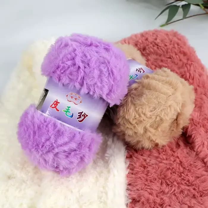 Pelote de fil de fourrure bouclé Teddy, fil de velours fait main pour crochet et tricot, idéal pour écharpes, fil de qualité supérieure
