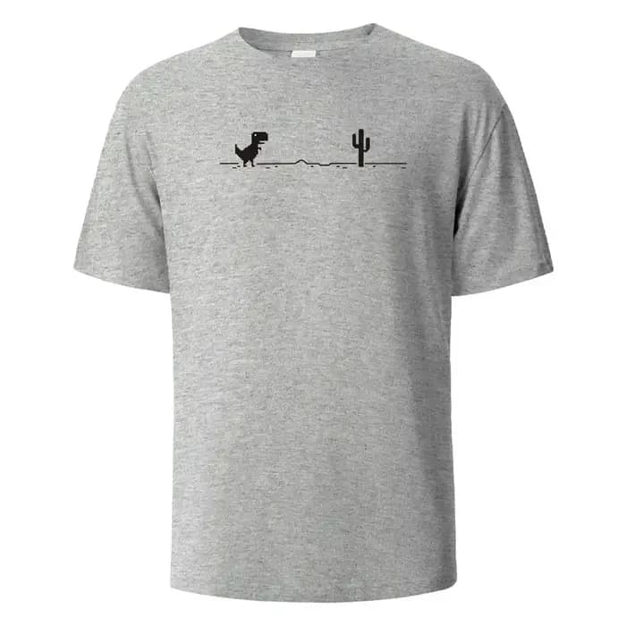 T-Shirt imprimé dinosaure Cactus, 100% coton, t-shirts d'été pour hommes et femmes, hauts surdimensionnés décontractés