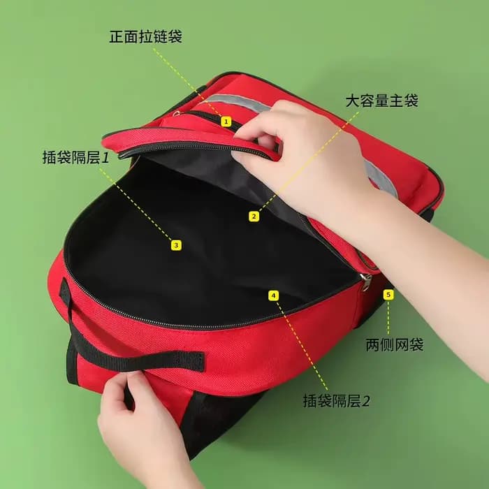 Sac à dos de secours d'urgence, sac à dos médical pour les premiers intervenants, pour une utilisation en extérieur et à domicile