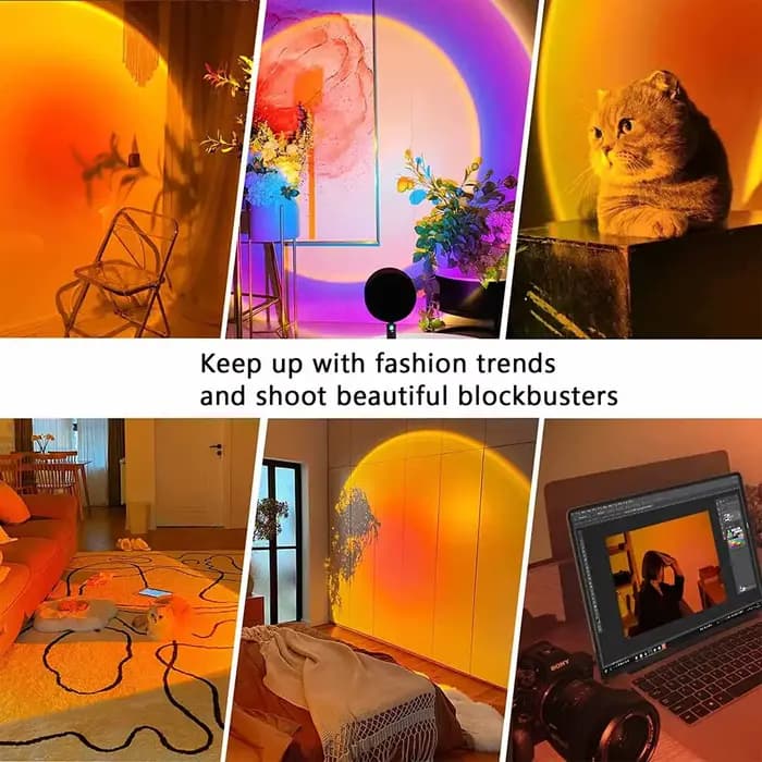Lampe de projection coucher de soleil avec télécommande, 16 couleurs, lumière d'ambiance nocturne, décoration de chambre, accessoires de photographie murale