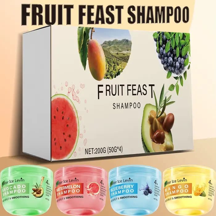 Pack Shampoing Fruits Tropicaux - Hydratation Profonde, Réparation Cheveux Secs Abîmés - Soin Capillaire Spécial Saison Automne Hiver