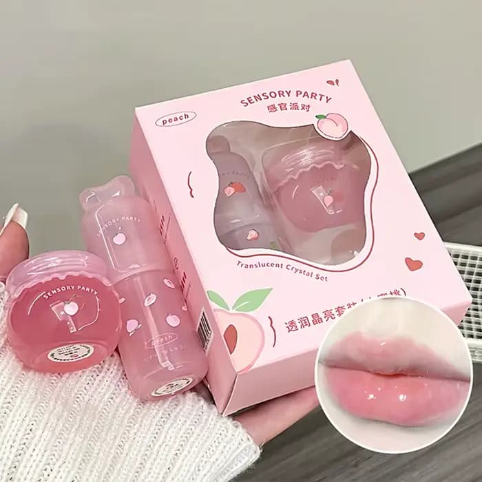 Coffret Baume et Huile Hydratants à la Fraise pour des Lèvres Douces et Apaisées – Soin