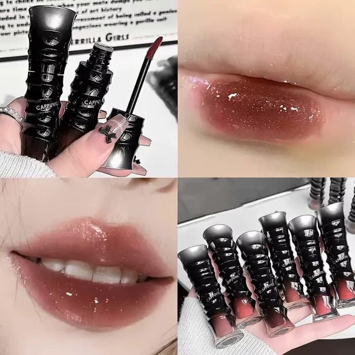 Gloss à lèvres rouge foncé style punk