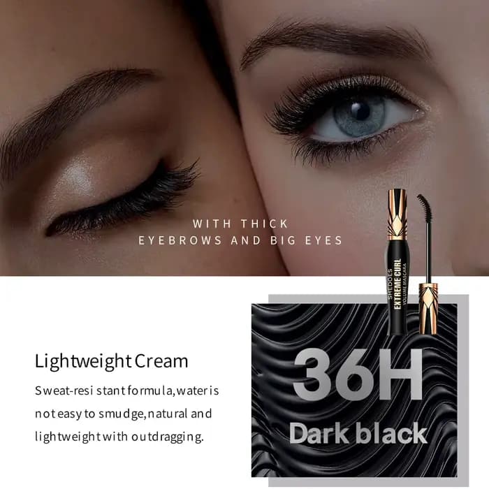 Mascara épaississant et bouclant, léger, waterproof, anti-bavures et durable