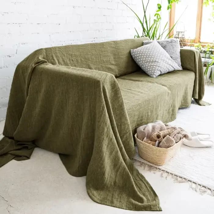 Housse de canapé 100% lin, housse de canapé de qualité supérieure, housse de chaise de canapé douce pour salon chambre à coucher, Textile de maison LOVESEAT