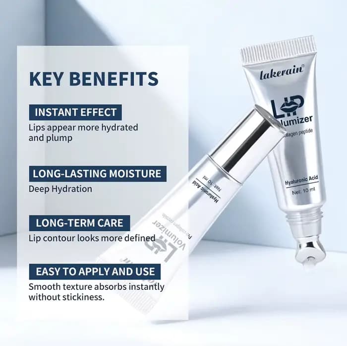 Huile Essentielle Repulpante Instantanée pour les Lèvres à l'Acide Hyaluronique – Nourrissante