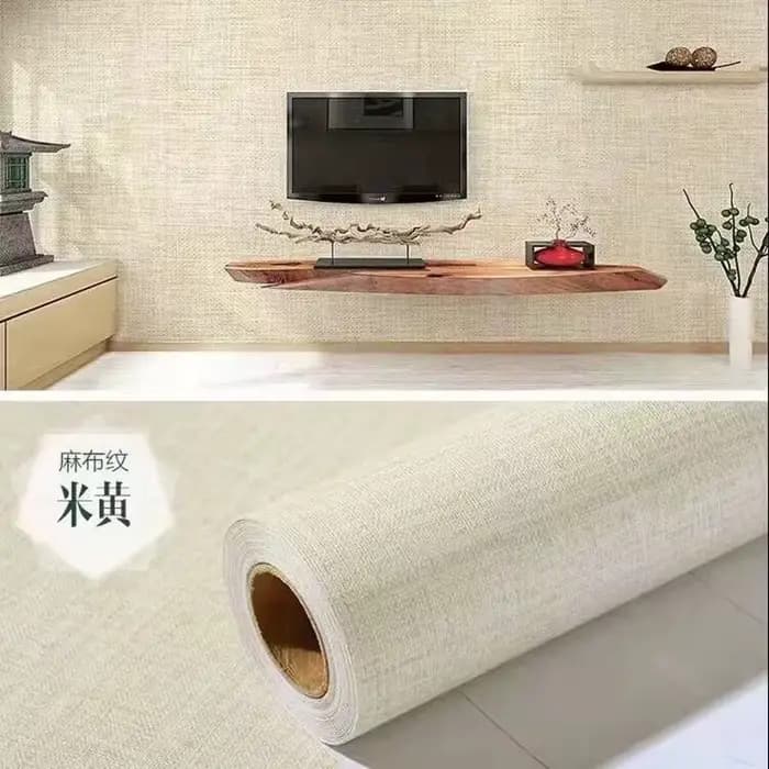 Papier peint auto-adhésif en lin PVC, pour armoires de cuisine, chambre à coucher, mur de salon, papier de Contact solide et étanche, décor de salle