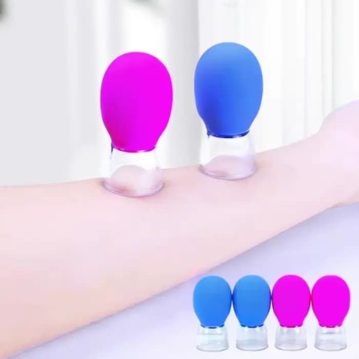 Ensemble de ventouses pour le visage, 2/4 pièces, Massage sous vide pour les yeux, tasse Anti-Cellulite, ventouses en Silicone, thérapie de Massage, lifting de la peau brillante