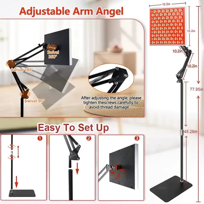 Lampe de luminothérapie rouge pour le visage et le corps 660nm 850nm, thérapie par lumière proche infrarouge, soulagement de la douleur, lampe de luminothérapie rouge pour la maison et le salon