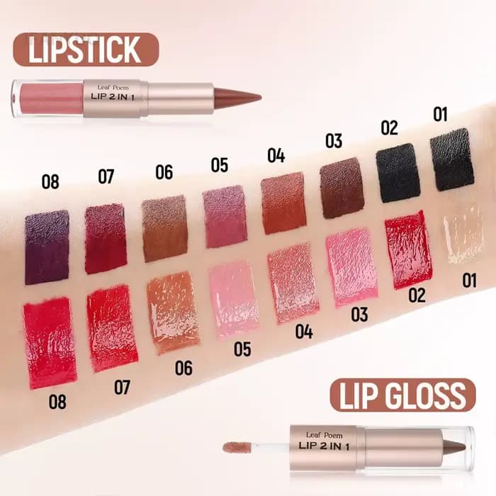 Maquillage pour les lèvres 2 en 1 prune foncé et rose : Crayon