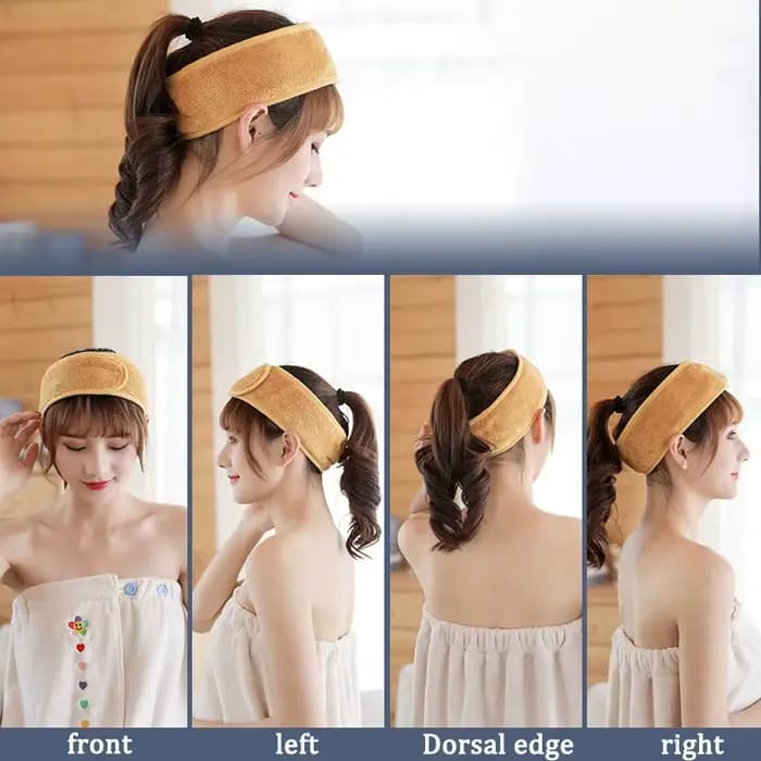 Bandeau maquillage cheveux soins du visage pour laver votre visage bandeau noir dames soins de la peau femme bandeau élastique pour perruque FD05