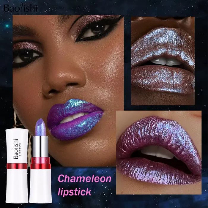 Rouge à lèvres caméléon métallique bleu violet