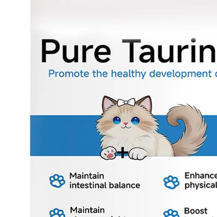  Poudre de taurine pour chats, soutient la santé et la stabilité cardiaque des animaux, maintient la vision des animaux, formule douce, soin quotidien pour animaux, poudre nutritionnelle
