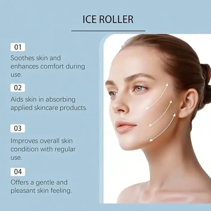 Rouleau de glace à double tête, appareil de rajeunissement de la peau du visage, masque de glace congelé pour usage domestique, soin liftant portable pour le visage