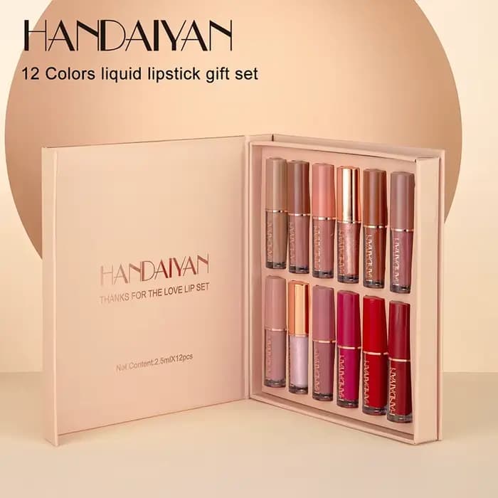 Kit de rouge à lèvres liquide mat 12 couleurs