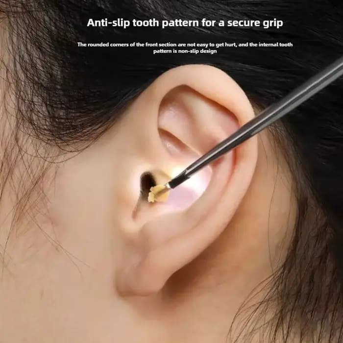 Cure-oreille lumineux avec lumière LED, pince à cérumen visuelle, crochet à cérumen, outils de nettoyage d'oreilles rechargeables pour enfants/adultes