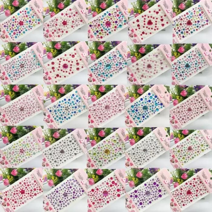 Nouveaux autocollants sur le visage enfants tatouage temporaire strass maquillage brillant