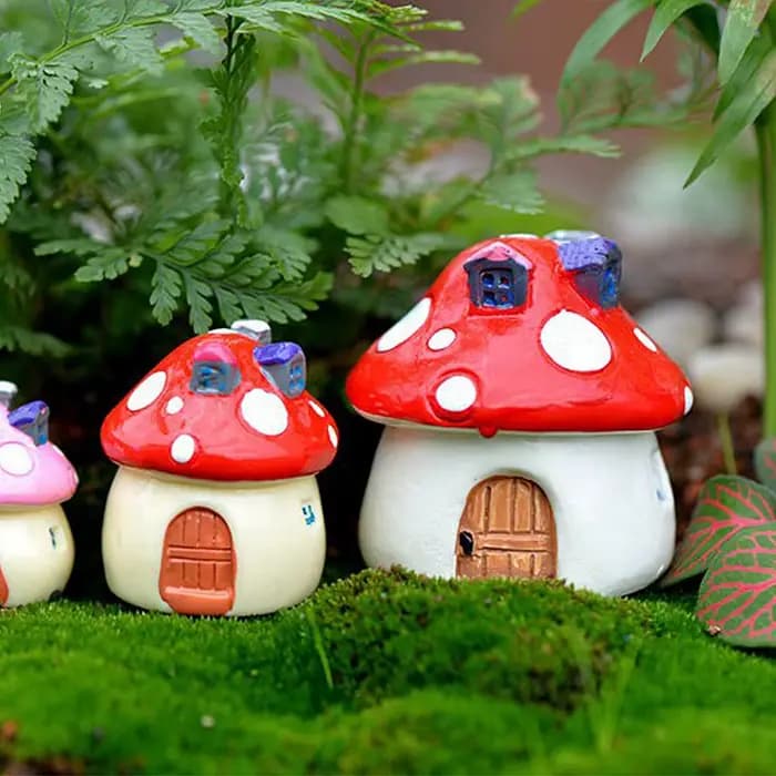 Mini maison de champignons Miniature en résine, Micro paysage, Terrarium féerique, accessoires de jardin, décorations artisanales colorées, 4 tailles