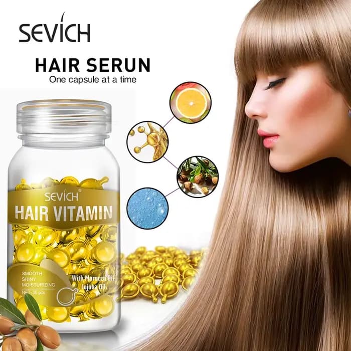 Capsules vitaminées hydratantes pour cheveux, 30 pièces/bouteille, huile nourrissante marocaine, adoucissante et soyeuse, KerBrian Complex