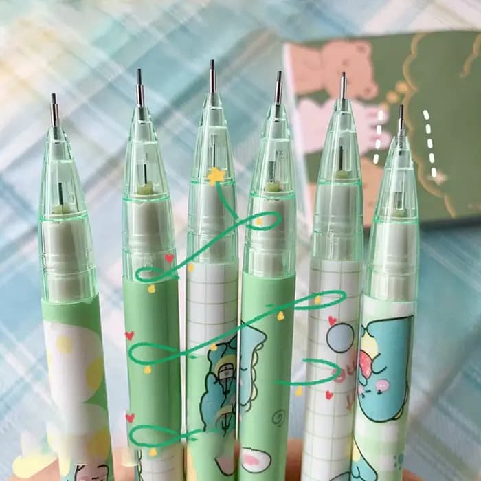 Ensemble de crayons mécaniques Kawaii, comprend 4 fils Hb de 0,5 mm et 1 recharge de tube, parfait pour l'écriture, le dessin et les croquis