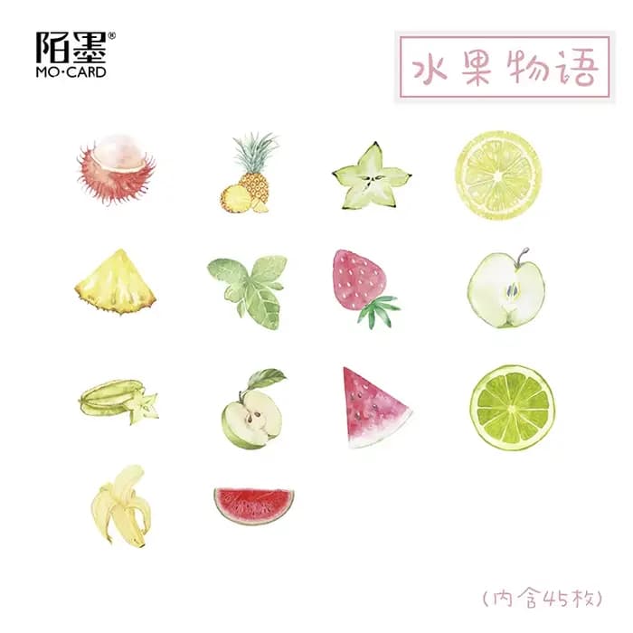 Autocollants décoratifs en fruits pour bricolage, petit papier étiquette personnalisé et mignon pour journaux et agenda, papeterie japonaise de scrapbooking pour fournitures d'enseignants