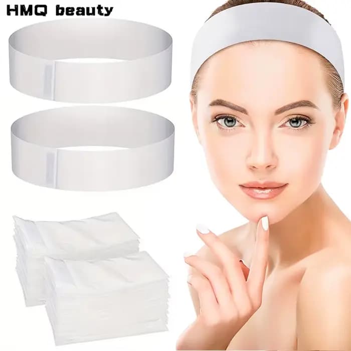 10/50/100 pièces Bandes de sauna pour le visage SPA au poulet Blanc Bande de sauna pour l'esthétique qualifiée ale ronde Non tissée Soft Skincare Beauty Salon Supplie