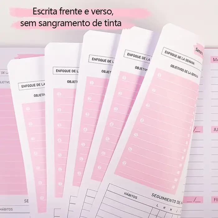 Planificateur calendrier Agenda efficacité cahier quotidien hebdomadaire mensuel Journal pour les étudiants école bureau papeterie fournitures