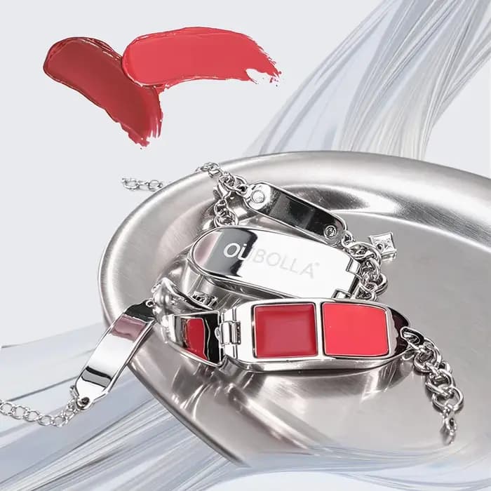 Bracelet gloss à lèvres 2-en-1 avec miroir