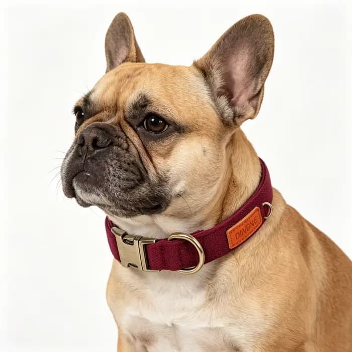 Collier pour animaux de compagnie rouge avec boucle en alliage, doublure confortable en matériau de plongée, sangle tissée durable, ne laisse aucune trace sur la fourrure, pour chiens de petite à moye