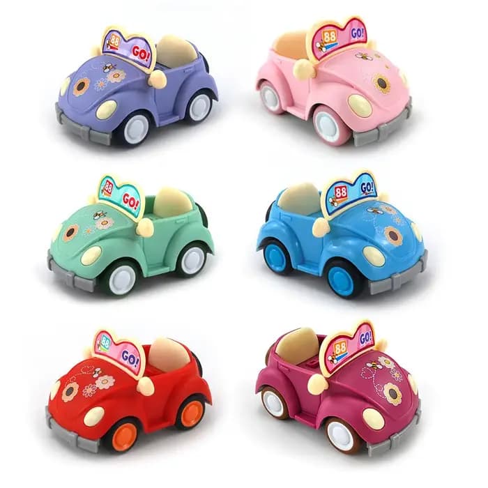 Mini forêt famille violet Q retirer voiture Convertible dessin animé meubles miniatures maison de poupée modèle ensemble jouet pour enfants cadeaux pour filles